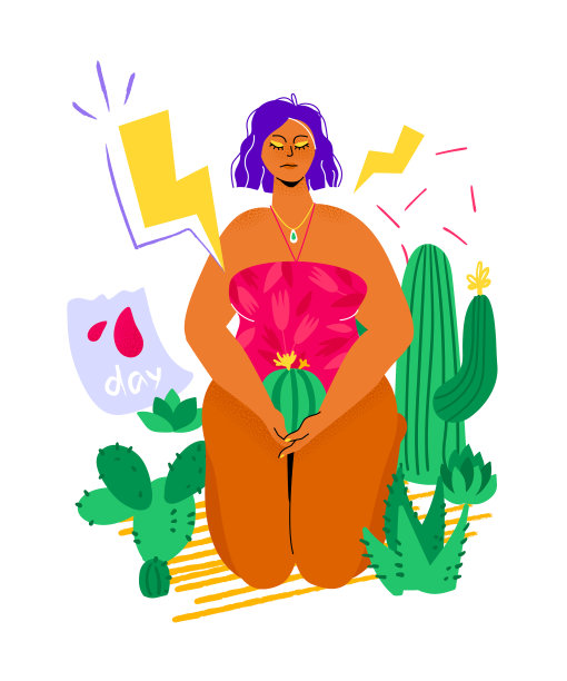 经期-彩色平面设计风格图片下载