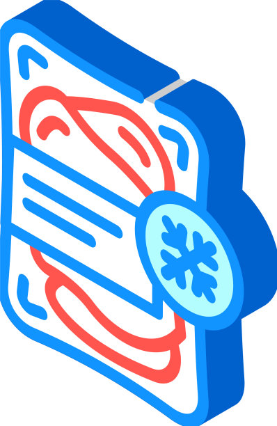 肉片冷冻食品等距图标图片下载