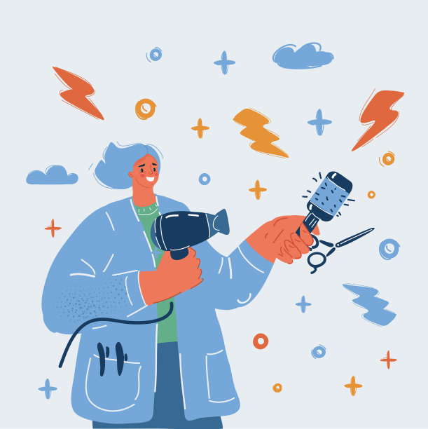 理发师的拿着扇子和图片下载