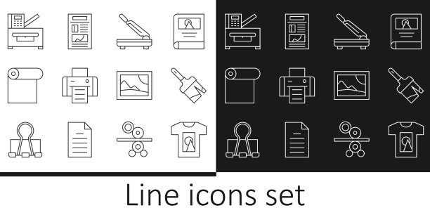 设定线t恤油漆刷裁纸刀图片下载