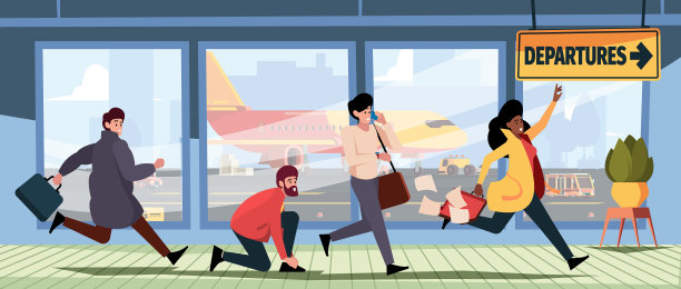 对于飞往机场的旅客来说，迟到了图片下载