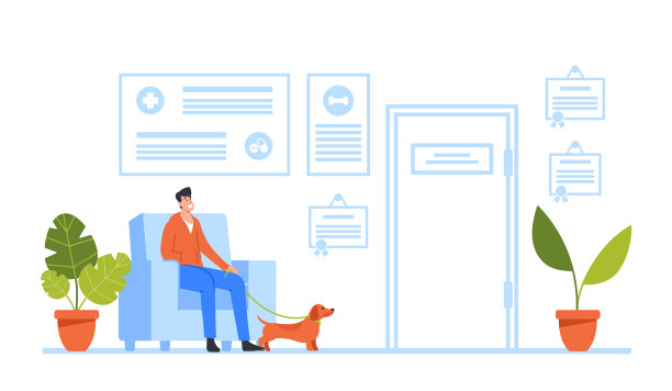 带着狗的人生病去兽医诊所看病图片下载