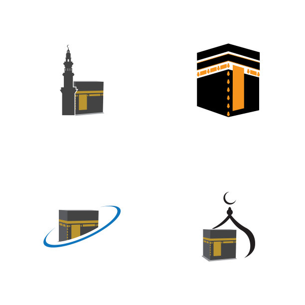 克尔白麦加符号标志设计模板图片下载