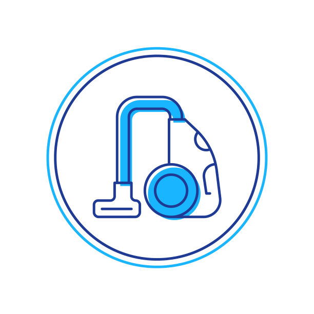 填充轮廓真空吸尘器图标孤立上图片下载