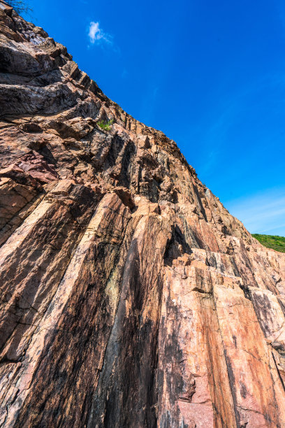 弯曲的六角形柱在香港世界地质公园，香港图片下载