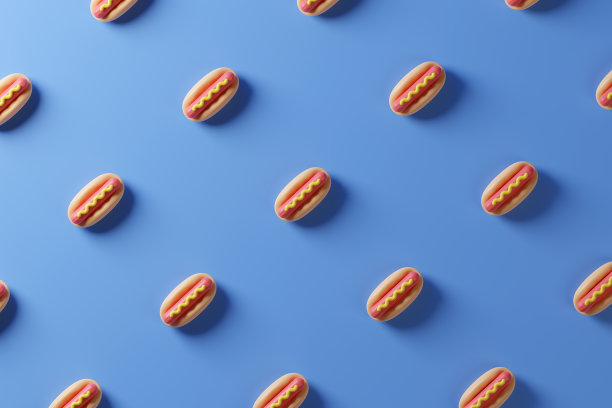 重复热狗的3D渲染图片下载