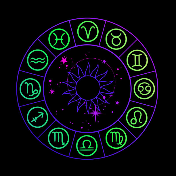 明亮的十二生肖圆形日历图片下载