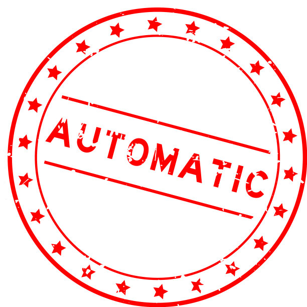 Grunge红色自动字圆形橡胶印章图片下载