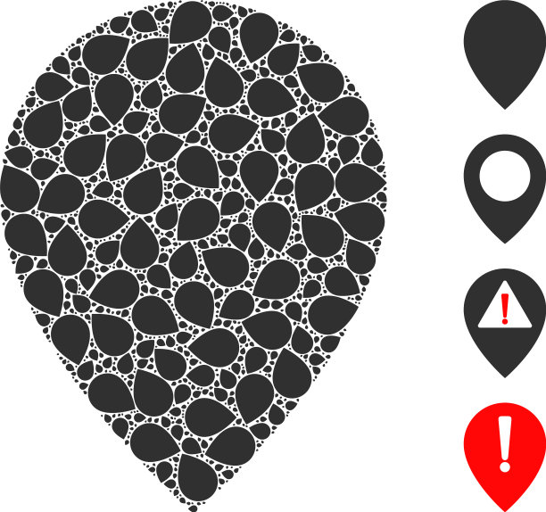 地图标志图标分形组成图片下载