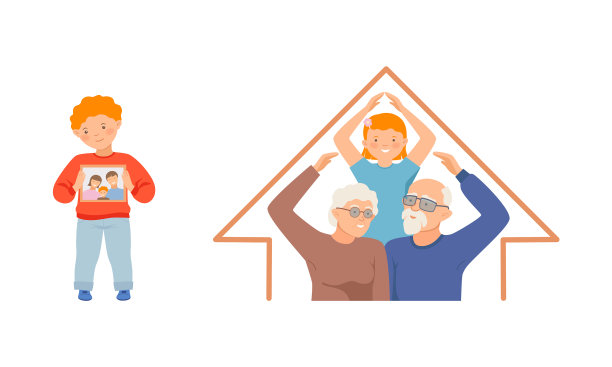 小孩子保护自己的家庭图片下载