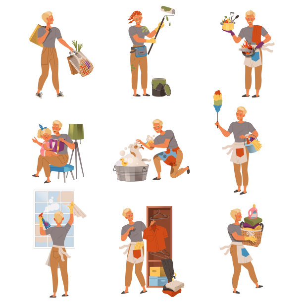 家庭主夫在做日常安排男人购物图片下载