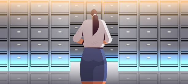 商人站在相机背面的视角图片下载