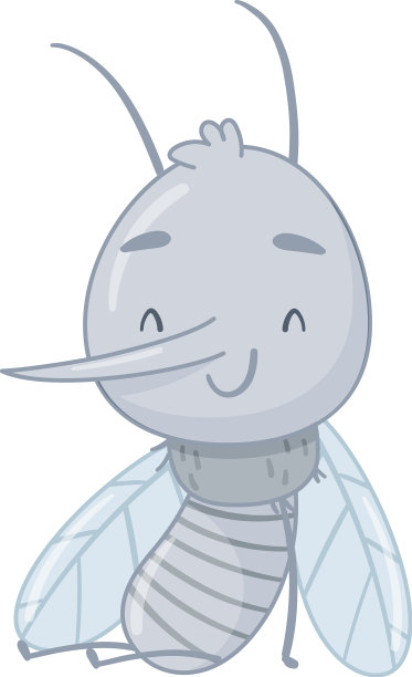 可爱有趣的蚊子寄生昆虫卡通图片下载