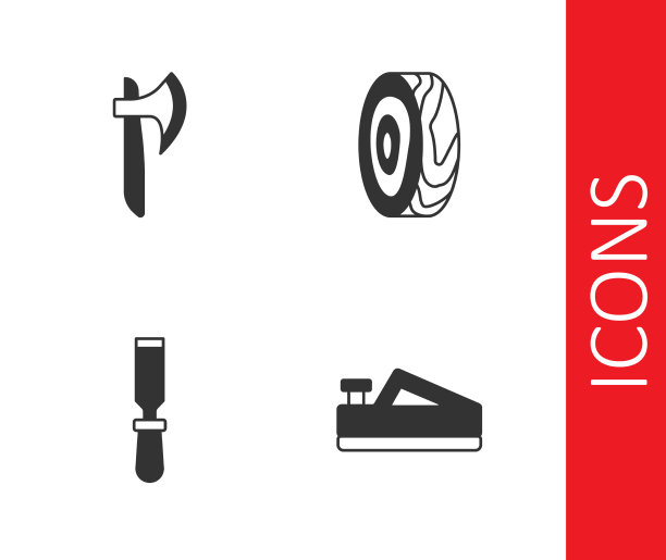 集木刨、木斧、凿、树图片下载