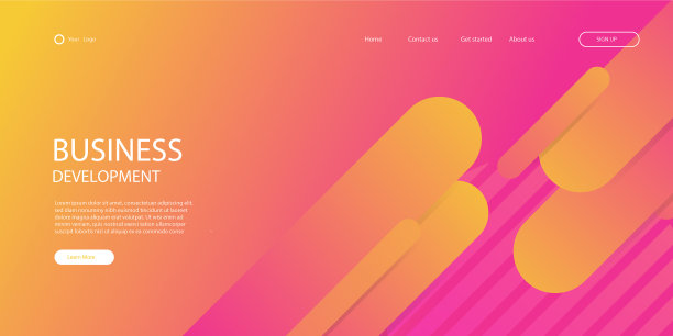 登陆页面橙色粉红色横幅模板摘要图片下载