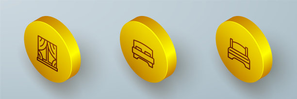 设置等距线窗和窗帘大床图片下载