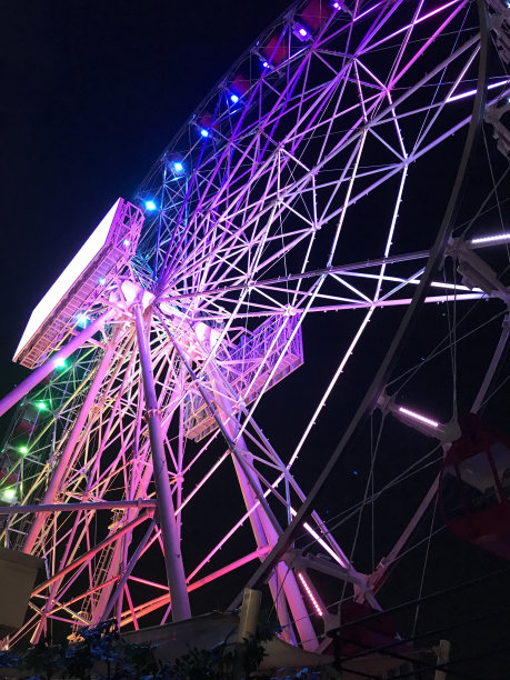 晚上的摩天轮图片下载