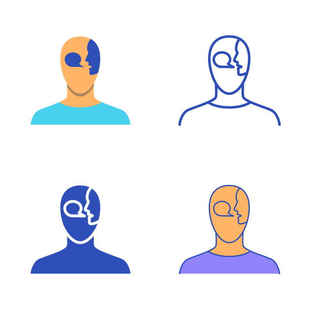 精神分裂症妄想症图标设为平线图片下载