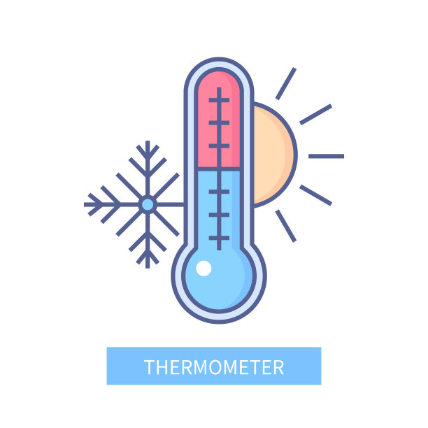 温度计——现代彩色线条设计风格图片下载