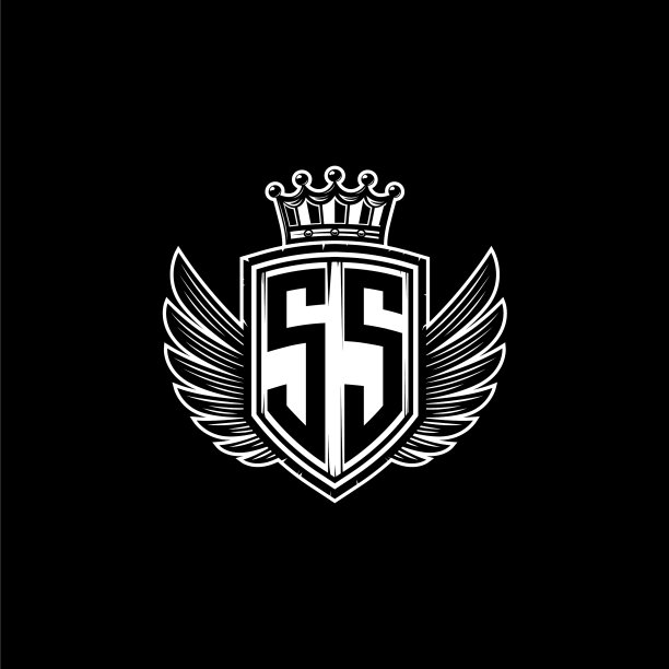 Ss标志字母组合盾冠豪华设计图片下载