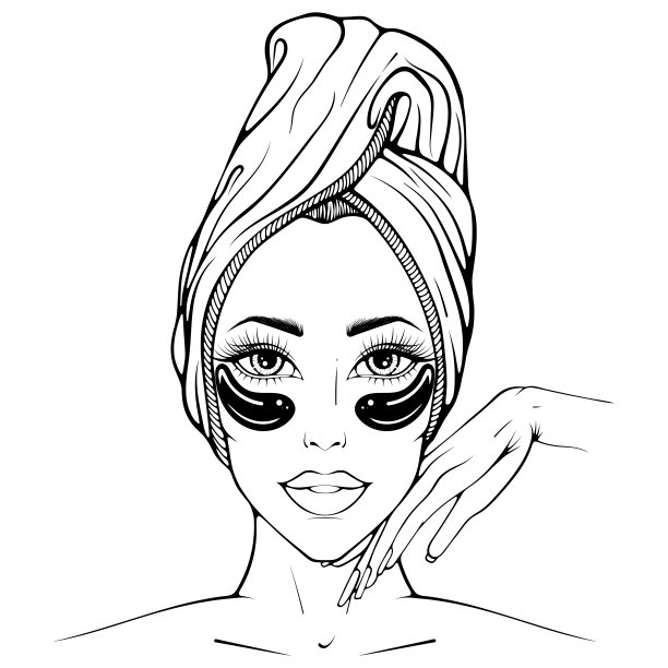 年轻女子头上裹着毛巾，打着补丁图片下载