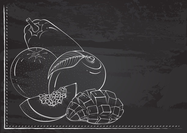 静物与水果粉笔图片下载