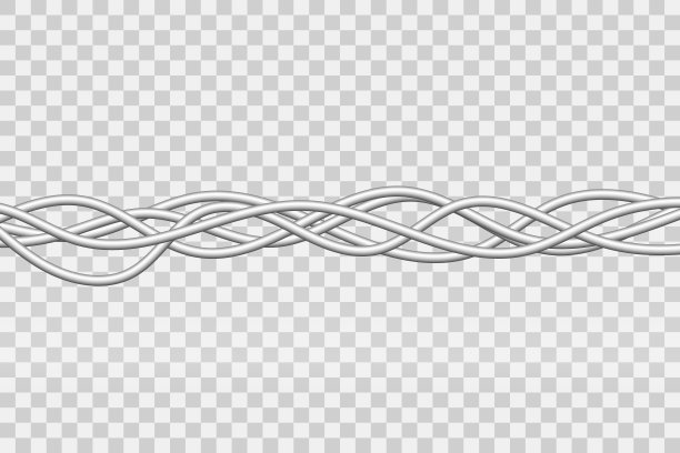 电力工业电缆。矢量插图。透明背景上的电线。图片下载