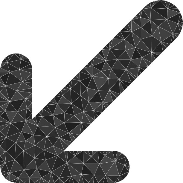 箭头下向左多边形图标图片下载