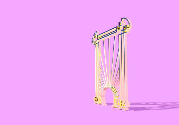 装饰艺术或现代抽象金门与复古1920风格图片下载