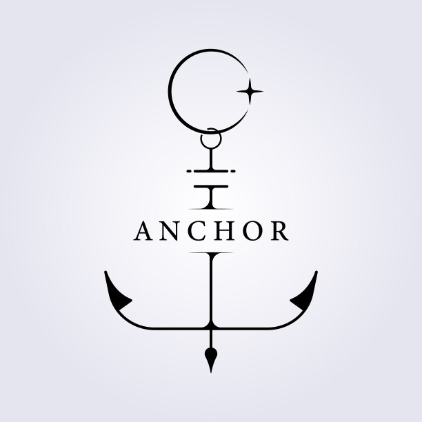 创意抽象简单的线锚冲浪标志符号图标矢量插图设计图片下载