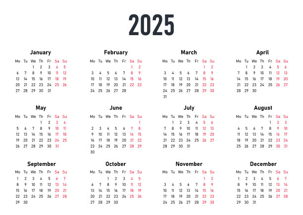 白色矢量日历2025图片下载