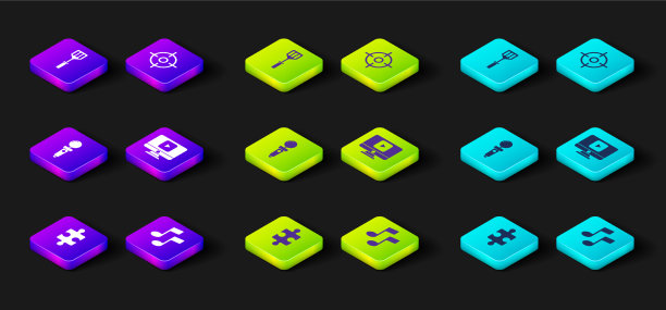 设定一块拼图音乐音符音色操纵杆图片下载