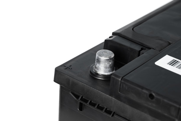 铅酸汽车蓄电池正极-在白色背景上隔离，有复制空间图片下载