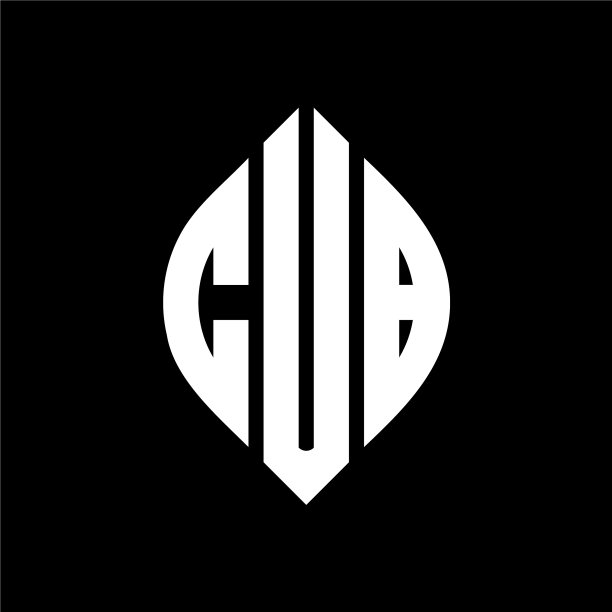 带有圆圈的CUB字母标志设计图片下载