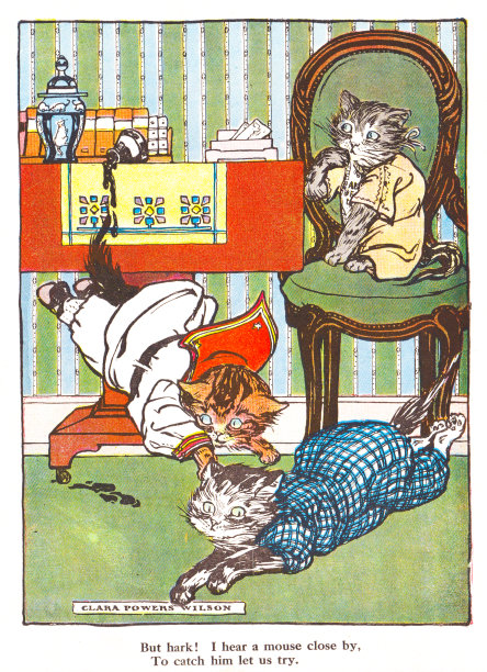 猫追逐老鼠，可爱，彩色图像图片下载