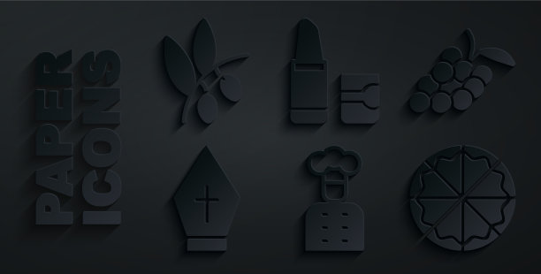 设置意大利厨师葡萄水果教皇帽披萨图片下载