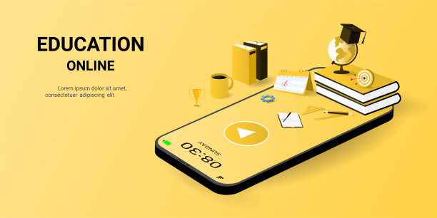 网站和手机应用的在线教育。在线培训课程。概念矢量插图的网页，图形设计，登陆页模板图片下载