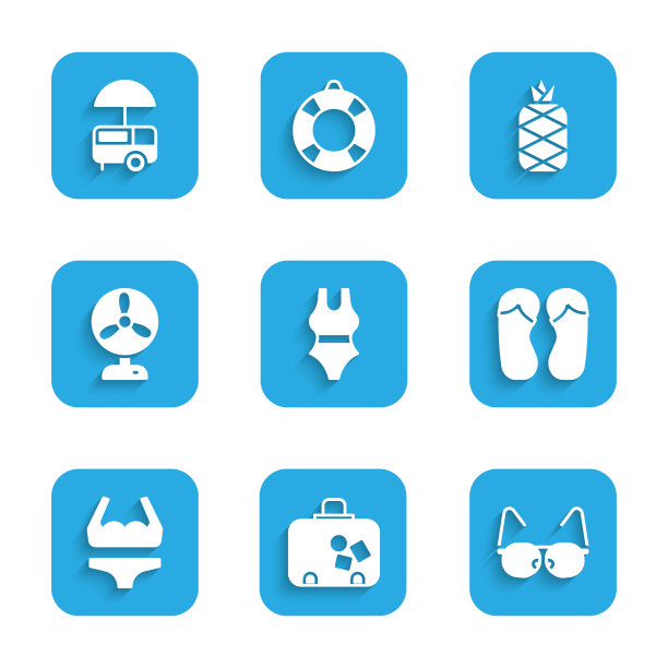 设置泳装行李箱眼镜人字拖图片下载