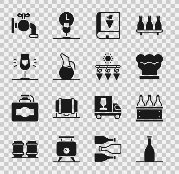 集酒瓶、酒瓶、厨师帽、书图片下载