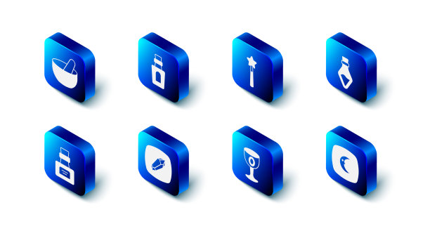 用魔药、魔杖、月亮、星星设置瓶子图片下载