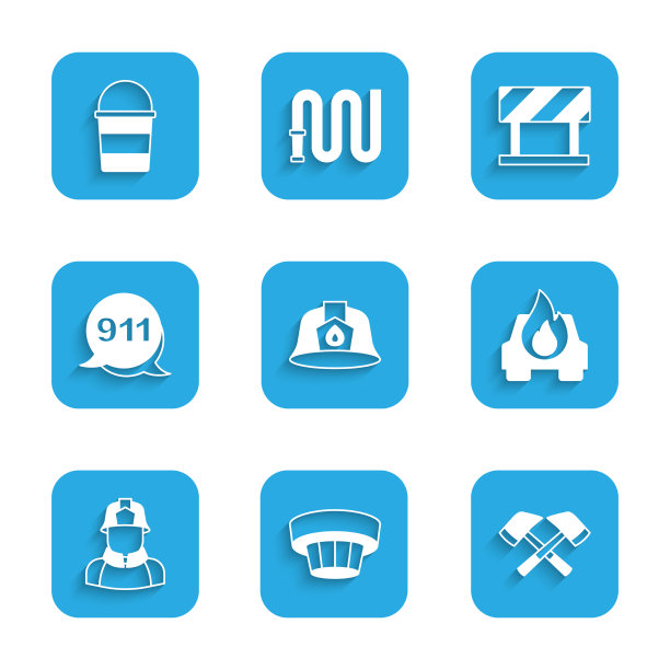 设置消防头盔烟雾报警系统斧头图片下载