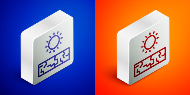 等距线干旱图标孤立在蓝色和图片下载