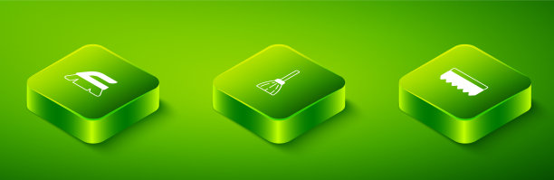 设置等距柄扫帚海绵和刷子图片下载