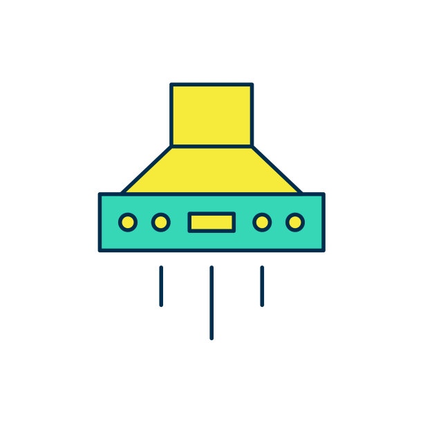 厨房抽油烟机风扇图标的填充轮廓隔离图片下载