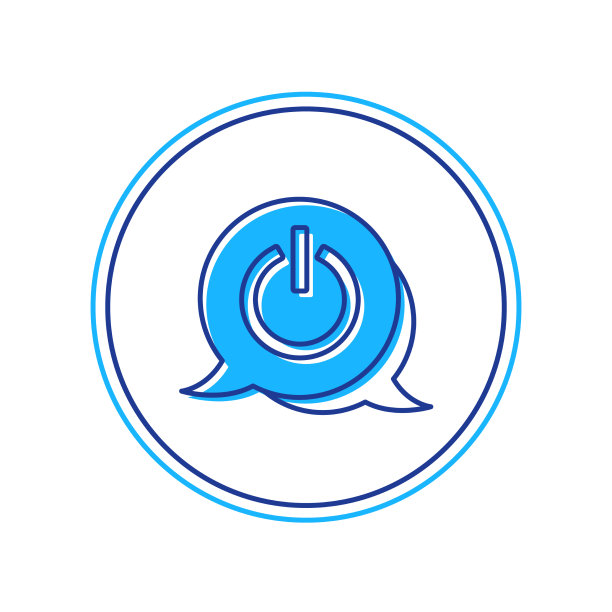 填充轮廓电源按钮图标孤立在白色图片下载