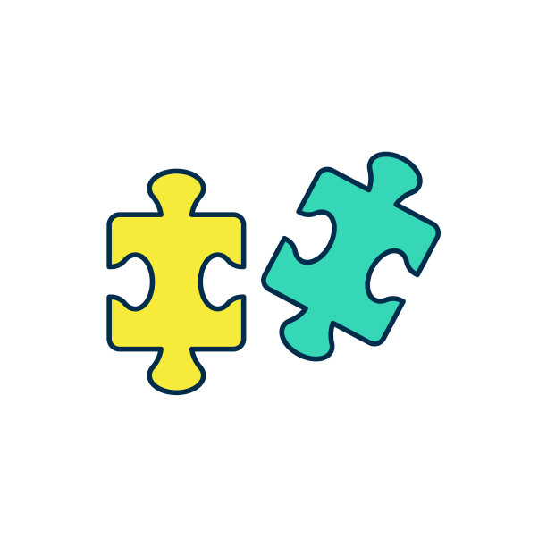 填满轮廓拼图碎片玩具图标孤立上图片下载