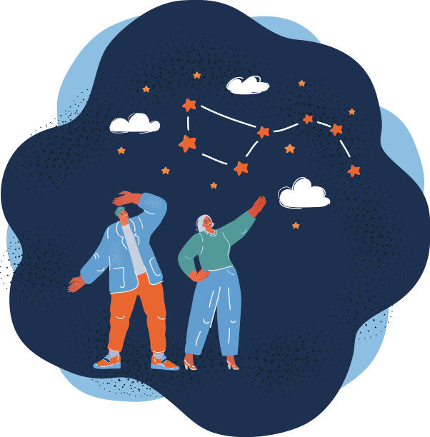 人们看星星的插图图片下载