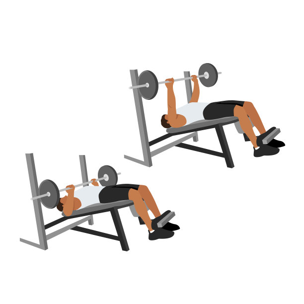 男子做下降杠铃卧推平图片下载