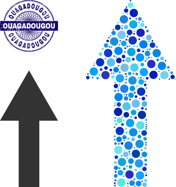 瓦加杜古圆形断头台图章和箭头图片下载