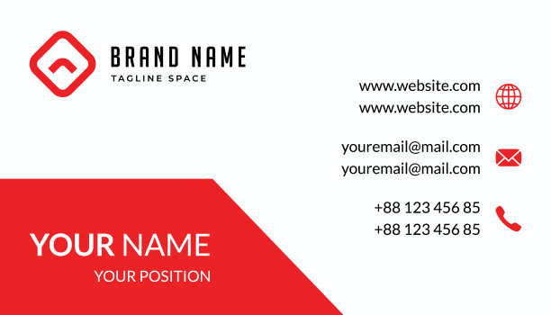 简单的红色名片模板图片下载